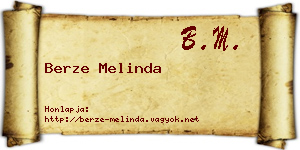 Berze Melinda névjegykártya